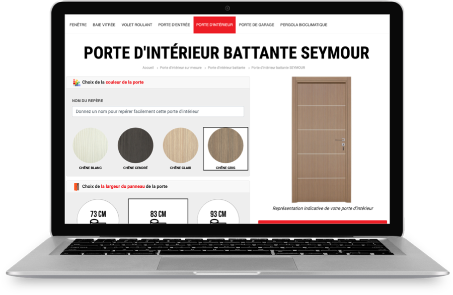 Porte d'intérieur personnalisable grâce au configurateur en ligne